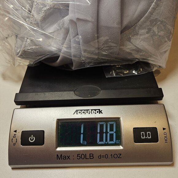 Dressbarn Womens 8 Formal light gray dress elegant brocade chiffon wedding Party - Picture 15 of 15